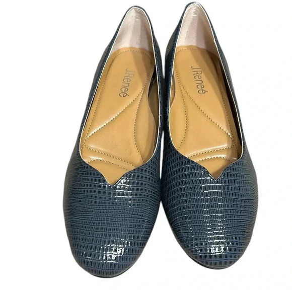 J.Renee BAMBALINA  ,women shoes ,animal print, blue,black,1” heel,NIB,career - Picture 3 of 14